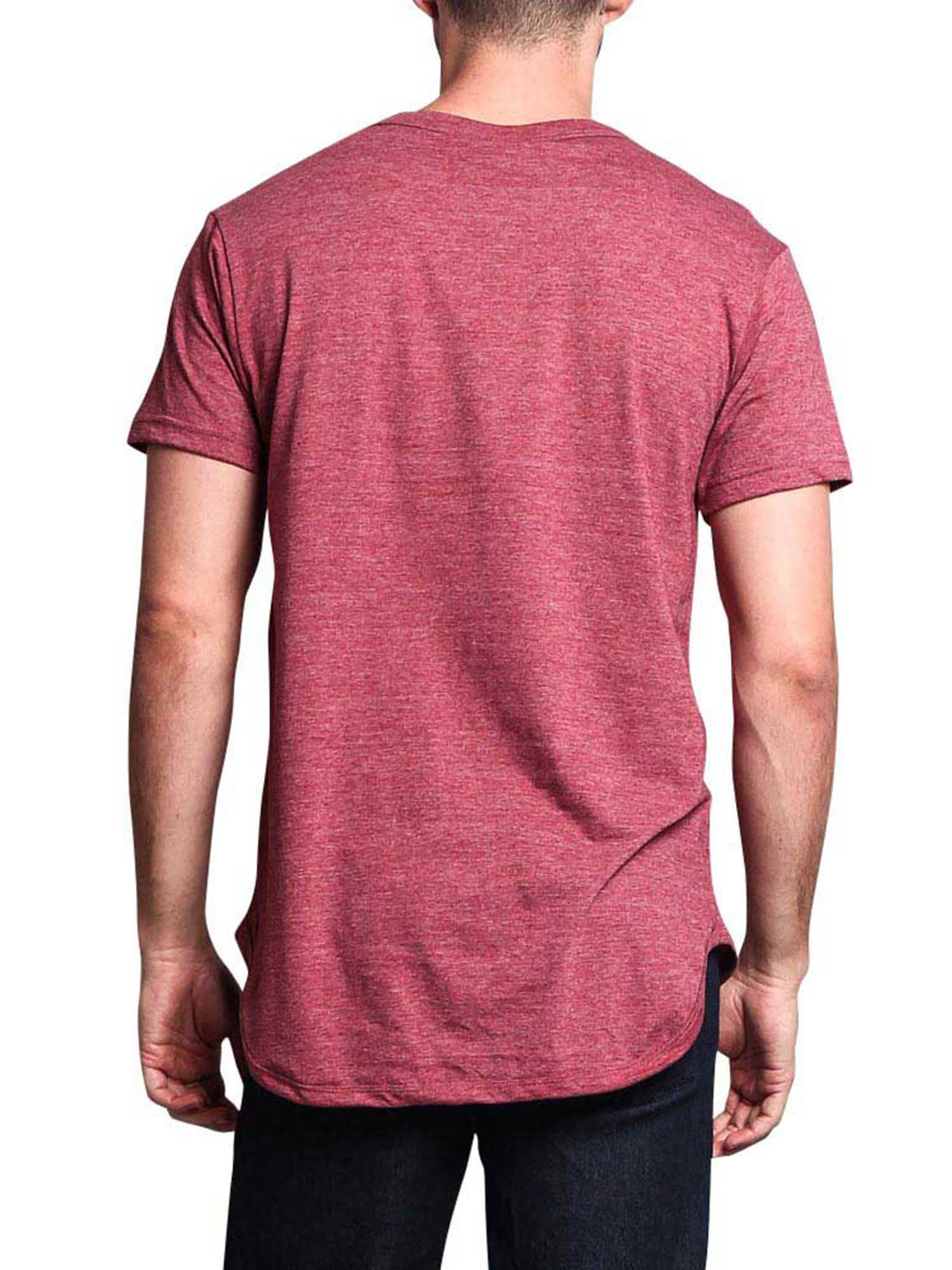 Victorious Men's Hipster Solid Color Long Length Curved Hem T-Shirt  TS270-K21A