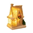 thumbnail image 4 of Christmas Houses Resin Ornaments Desktop Decoration, Lighted Christmas Mini Snow Houses 2025, Cottage Town Tiny Figurine with LED Light Winter Village Ornament for Xmas Scene, 4 of 5