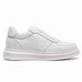 thumbnail image 2 of CMR CHAMARIPA Men's Shoes With Higher Heels - White Leather Casual Sneakers 7CM / 2.76 Inches, 2 of 9