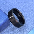 thumbnail image 7 of Mens Wedding Band Ring - 8mm Stainless Steel Engagement Promise Rings for Men Women, Cross Classic Ring with Cubic Zirconia for Men Jewelry Gift Ring Size 6 7 8 9 10 11, 7 of 7