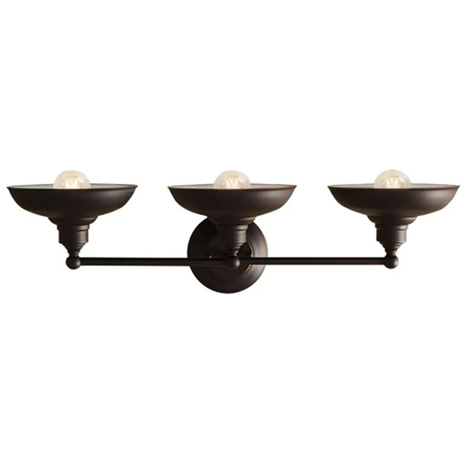 Better Homes & Gardens 3-Light Bronze Dimmable Electric Mordern Vanity Lights with Painted Glass