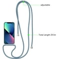thumbnail image 2 of Clear Case for iPhone 14 with Adjustable Neck Lanyard Strap,Soft Slim TPU Shockproof Protective Cover for iPhone 14 6.1 inch-Grey Blue, 2 of 10