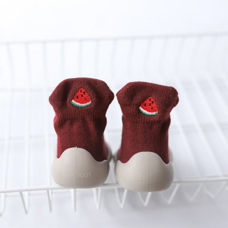 

〖Roliyen〗Toddler Shoes Toddler Soft Elastic Casual First Shoes Socks Solid Indoor Walkers Infant Baby Baby Shoes