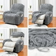 thumbnail image 4 of AIGIA Recliner Chair Covers 4 Piece Plush Jacquard Recliner Sofa Slipcover Stretch Recliner Slipcover with Storage Pocket, 4 of 6