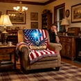thumbnail image 2 of Patriotic Star Spangled Banner Blanket Soft Flannel Fleece Throw 50x60,Ultra Soft Microplush Lightweight Cozy Blanket for Bed Sofa Couch,4th of July Independence Day Decor Red White Blue Stars Stripe, 2 of 9