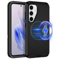 I-HONVA For Samsung Galaxy S25/S24 Plus Case Compatible with MagSafe,3-Layer Military Grade Drop Protection Anti-Slip Rugged Shockproof Dustproof Protection 6.7 inch Phone Case,Full Black