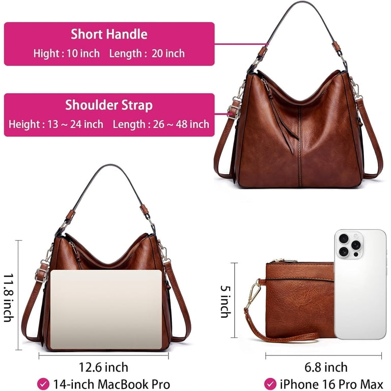 GMDISC Hobo Crossbody Bag for Women, Brown photo 4