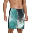 thumbnail image 2 of Pofeuu Surfing Shark Print Men's Soft Woven Elastic Waistband Sleep Pajama Short-4X-Large, 2 of 6
