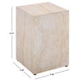 thumbnail image 6 of Safavieh Tina Cube Outdoor Polystone End Table, Travertine, 6 of 9