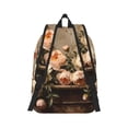 thumbnail image 2 of Rateoe Vintage Peonies Rustic Charm Pattern Canvas College Laptop Backpack,Travel Daypack,Durable Rucksack Travel Notebook Bag School Backpack Book Bag for Men Women-Small, 2 of 7