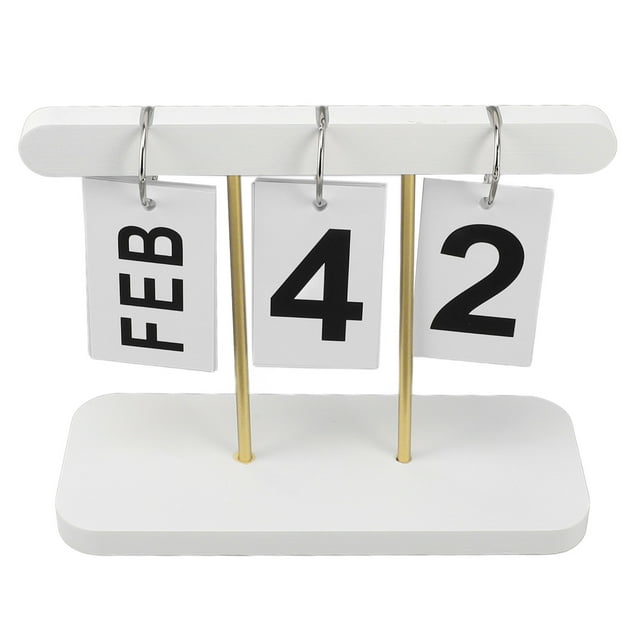 Vintage Perpetual Standing Flip Calendar, Large Display Desk Decor Calendar for with Creative Design, Multifunctional and Precise Date Display