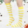 thumbnail image 2 of Knee High Socks for Women Ladies' Christmas Knit Striped Knee High Calf Socks Soft Comfort Winter Warm Indoor Home Socks Fall Socks Women Light Yellow One Size1 Pairs, 2 of 4
