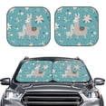 thumbnail image 2 of Fotbe Teal Mama Llama 2-Piece Car Windshield Sun Shade | Sun Blocker for Car Windshield | Foldable Automotive Interior Accessories for Sun Protection-Small, 2 of 7