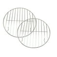 thumbnail image 1 of 2 Pcs Grille en Acier Inoxydable pour Viande Grille Ronde Portable pour Rôtir les Légumes Pizza - 28cm (Sans Plateau de Cuisson Noir), 1 of 8