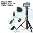 thumbnail image 4 of Phone Tripod, 55.9" Inch Extendable Selfie Stick Tripod with Bluetooth Remote & Carrying Bag for Smartphone, iPhone, Camera, GoPro, 4 of 5
