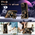 thumbnail image 3 of for iPhone 11 Pro Max Case Astronaut Cute for Women Girls Girly Unique Black Phone Cases with Astronaut Hidden Stand Kickstand 6D Design Cover for iPhone 11 ProMax 6.5 inch, 3 of 11