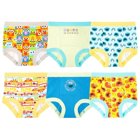 Sesame Street Toddler Boys Training Pants 6 pack, Size 2T, Assorted