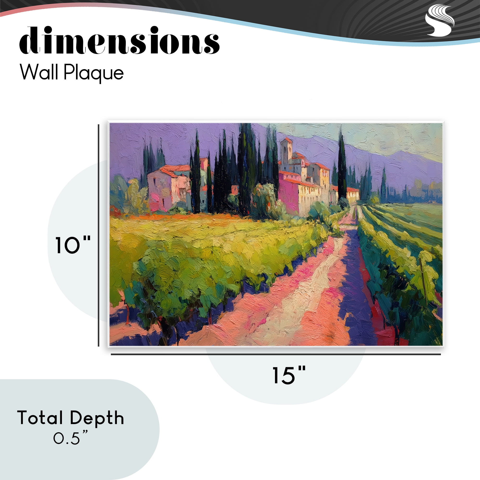Purple Mountains Village Wall Plaque Art, design by Annabelle Hall