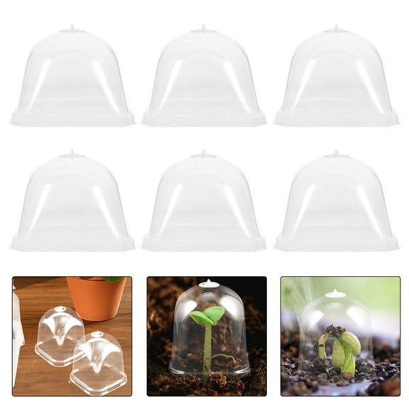 LEORX clear dome reusable plant bell cover plastic for plants greenhouse accessories 12pcs
