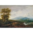 thumbnail image 3 of Franz Scheyerer 18x14 Black Modern Framed Museum Art Print Titled - Landscape with Schneeberg (1820), 3 of 5