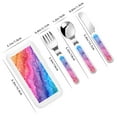 thumbnail image 2 of Easygdp Rainbow Glitter Cute 3-Piece Flatware Set Kids Silverware, Stainless Steel Toddler Kids Utensils Safe for Preschooler Children, 2 of 8
