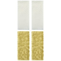 Unique Bargains 4 Pcs Cotton Absorbent Boho Hand Towel Yellow/Beige 14" x 30"/13" x 29"