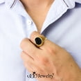 thumbnail image 3 of ‎555Jewelry Stainless Steel Signet Rings for Men, Scales Signet Ring for Men, Antique Style Ring for ‎Men, Retro Vintage Ethnic Celtic Seal Oval Black Onyx Ring for Men, Gold, Size 13, 3 of 4