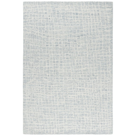SAFAVIEH Ebony Albina Plaid Area Rug, Ivory/Light Blue, 4' x 6'