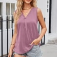 thumbnail image 2 of Timegard Womens Tank Tops Ruched Solid Color Loose Sleeveless Tops Casual Comfy Lightweight Tee Shirts, 2 of 6