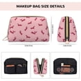 thumbnail image 2 of Pink Dachshund Dog Puppy Makeup Bag, Large Capacity Travel Cosmetic Bag for Women Girls- Travel Toiletry Bag Leather Portable Waterproof Makeup Case Organizer with Handle, 2 of 4