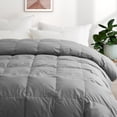 thumbnail image 4 of Peace Nest All Season 100% Organic Cotton Down Duvet Insert Medium Warmth Comforter, Gray, Queen, 4 of 6