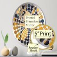 thumbnail image 3 of Designart "Mosaic of Azure and Gold" Abstract Collages Radial Dot Round Wall Mirror - Abstract Oval Printed Decorative Mirror - Multiple Color Options, 3 of 5