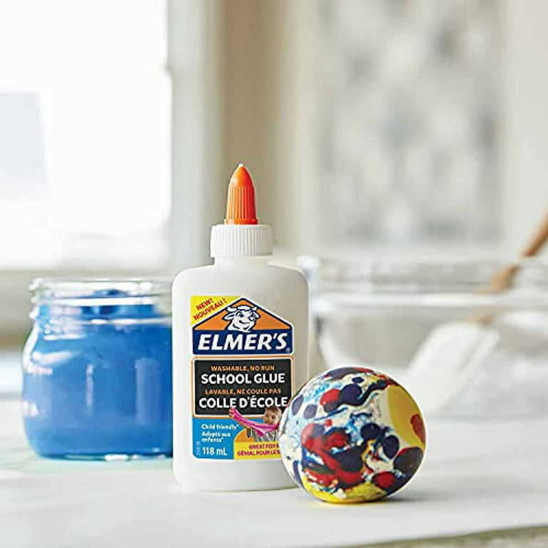 Elmers Glue white No-Run PVA School Glue Washable - Make slime