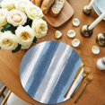 thumbnail image 2 of Round Placemats Ombre Blue White Stripes 15 inch Set of 2 Table Mats for Dining Table Watercolor Modern Art Heat Resistant Non-Slip Kitchen & Home Decorative Place Mat Set, 2 of 8