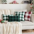 thumbnail image 4 of St. Patrick''s Day Decorations Pack of 2 Buffalo Check Plaids Throw Pillow Covers Classic Retro Linen Farmhouse Soft Square Pillowcases for Sofa Bedroom Couch 16 x16 Inch Green and White, 4 of 6