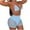 Light blue, variant on Swim Suits for Women 2024 Mesh Sequins Shorts Bikini Push-Up Pad Swimwear Swimsuit Beachwear Set Green M