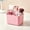 Pink, variant on Portable Stackable Plastic Divided Storage Caddy with Handle, 4-Compartment Makeup Stationery Toiletry Organizer Bin, 1-Piece