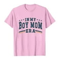 thumbnail image 4 of Tittly T Shirts for Women Tshirts Shirts Women's In My Boy Mom Printed T Shirt Cotton Round Neck Casual Short Sleeves Basic Tees Summer Tops Pink L, 4 of 4