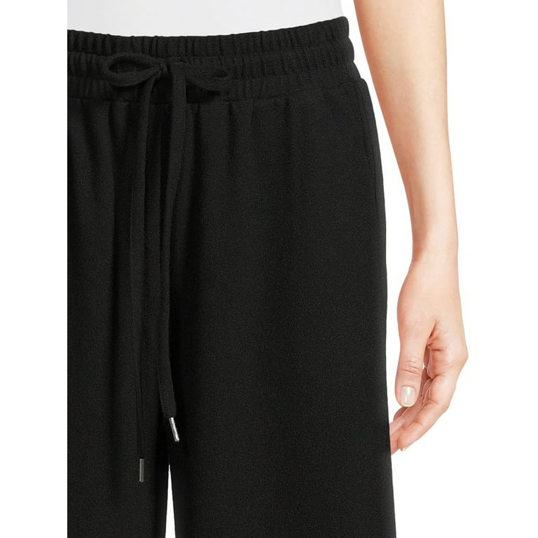 Time and Tru Women's Super Soft Hacci Cropped Wide-Leg Pants Time and Tru Women's Super Soft Hacci Cropped Wide-Leg Pants