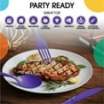 thumbnail image 2 of Exquisite Disposable Knives - 200 Purple Plastic Knives - Purple Party Supplies, 2 of 8