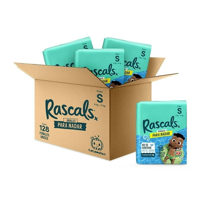 Pañales para nadar premium Rascals Etapa Chica Unisex 128 piezas