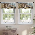 thumbnail image 2 of LALILO Kitchen Curtain Valance Coast Town Ancient Rod Pocket Window Curtain 52"x 18" Set of 2, 2 of 7