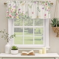 thumbnail image 3 of 2 Pack Valances for Windows, Pink Purple Flower Window Valances for Living Room/Bedroom/Bathroom, Spring Farmhouse Country Floral Leaf Light Filtering Kitchen Curtain Valance 42"W x18" L, 3 of 9