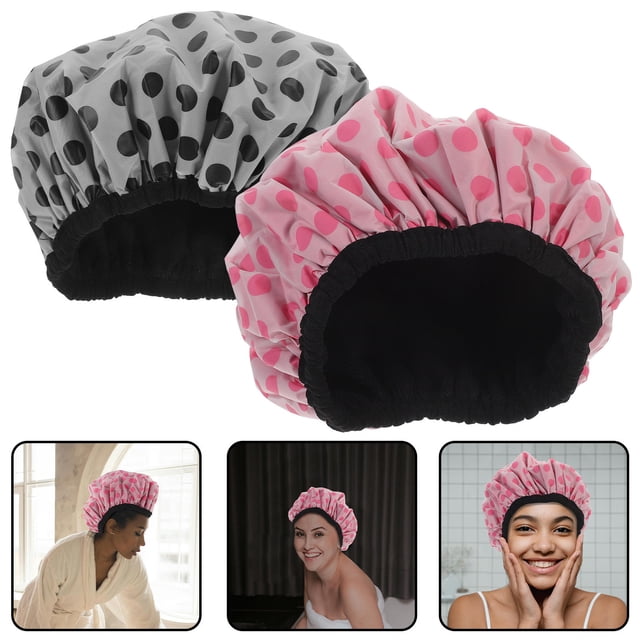 UPGRATOR 2Ud Gorro De Ducha Impermeable Para Mujer Con Triple Y Microfibra Para Secado