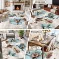 thumbnail image 6 of Tulip Flower Large Area Rugs for Bedroom Living Room, Soft Non Slip Carpet Bedside Rug, Teal Brown Vintage Floral Plant Botanical Rectangle Floor Cover Kitchen Accent Rug 8'x10' for Office, 6 of 9