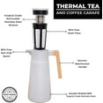 thumbnail image 6 of Thermal Coffee Carafe 68 Oz - Large Stainless Steel Insulated Carafe - 2 Liter Double Walled Vacuum Thermos Coffee and Beverage Dispenser with Tea Infuser and Strainer (Gray), 6 of 8