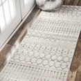 thumbnail image 2 of nuLOOM Tapis Marocain Blythe Runner, 2' 8" x 8', Gris/blanc Cassé, 2 of 5