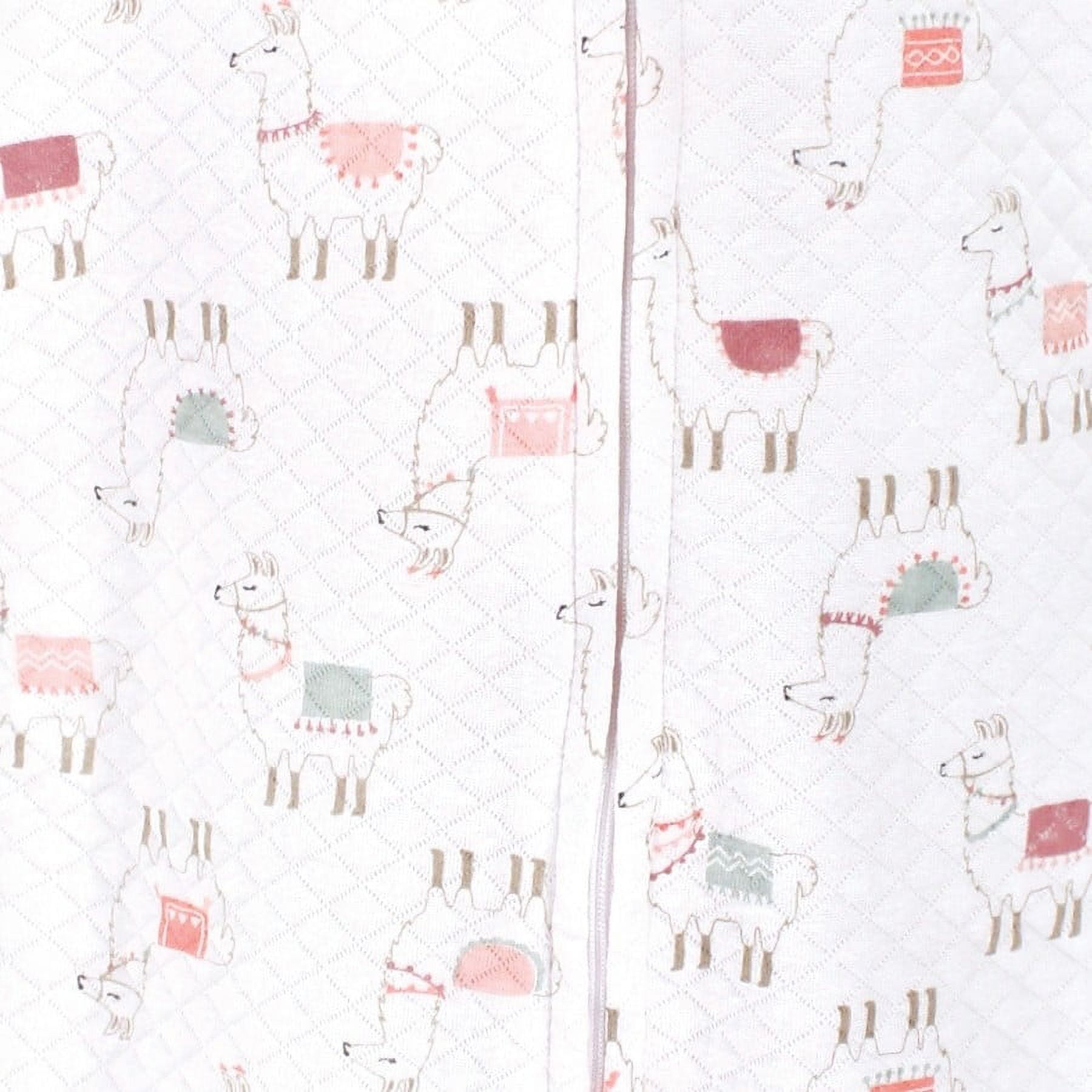 Hudson Baby Infant Girl Premium Quilted Long Sleeve Sleeping Bag and Wearable Blanket, Llama, 0-6 Months
