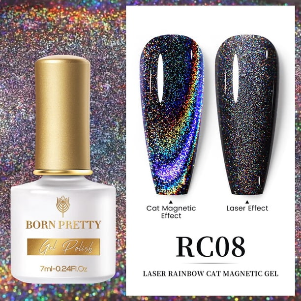 BORN PRETTY 1 Bottle 7ml Colorful Spar Cat Magnetic Nail Gel Magnetic Stick UV LED Soak Off UV Gel Polish Manicure Gel Varnish Gong Bohan LED