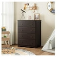 thumbnail image 2 of Ditangy Dresser, 4 Drawer Dressers Chests of Drawers, Modern Tall Dresser, Wood Drawer Chest Storage Cabinet for Living Room, Hallway, Entryway, Home Office, Dark Brown, 2 of 8